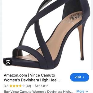 Vince Camuto Devinhara Black Satin Stappy Sandal